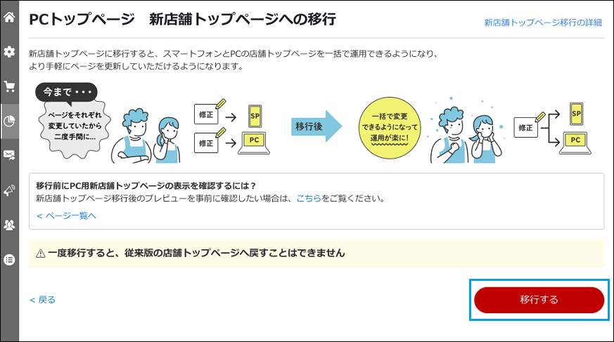 楽天PC用新店舗トップページについて